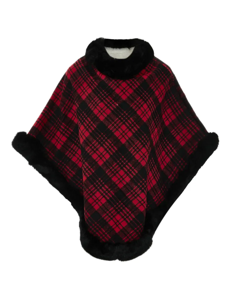 Usha Poncho Frauen rot schwarz Schwarz