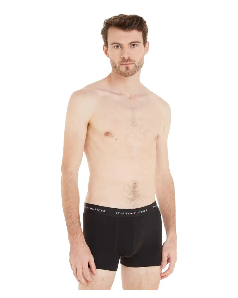 Tommy Hilfiger Boxershorts für Herren, Baumwollmischung, Klassisch (3er-Pack) (Schwarz/Grau/Weiß Schwarz