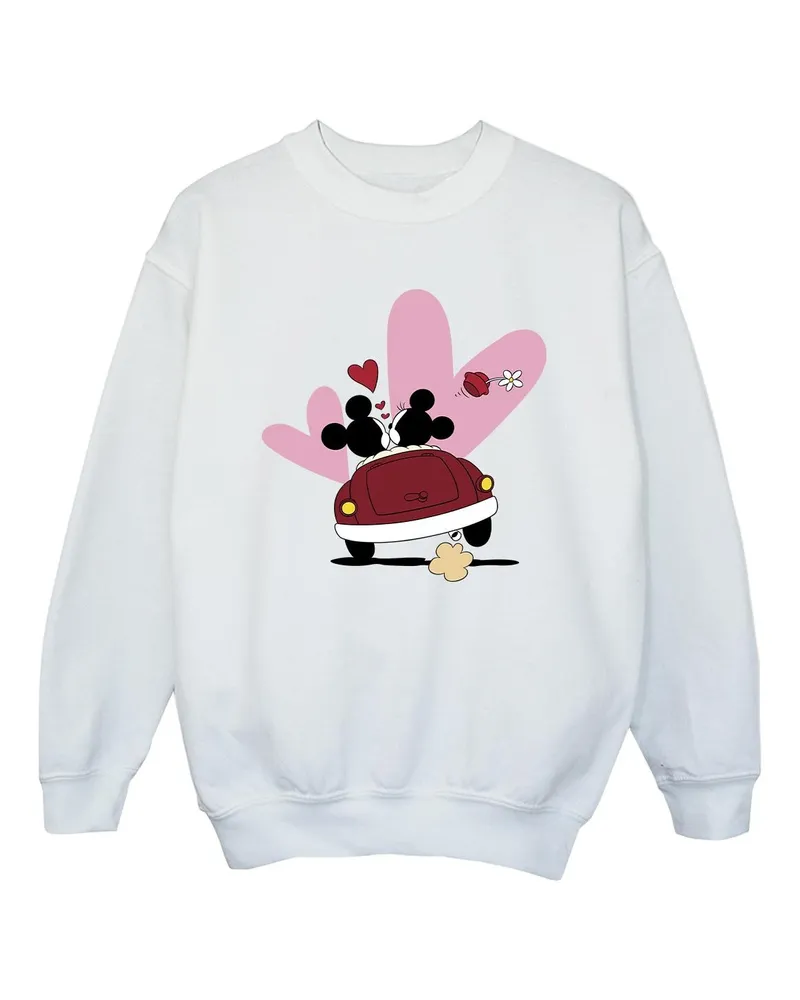 Disney Mickey Mouse Car Print" Sweatshirt für Mädchen (Weiß Weiß