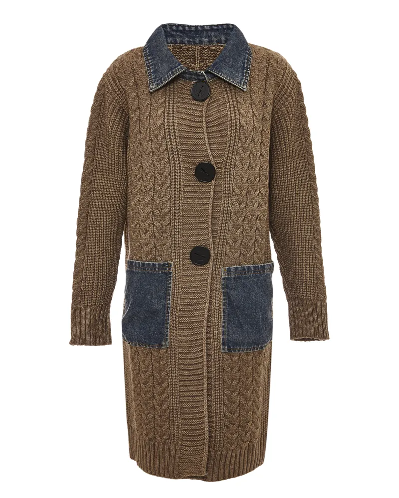 RISA Strickjacke Damen Kaffee Braun