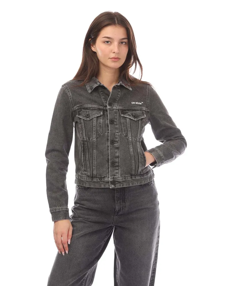 OFF-WHITE Off White Diagonal Regular Jacke für Damen in Grauweiß Grau