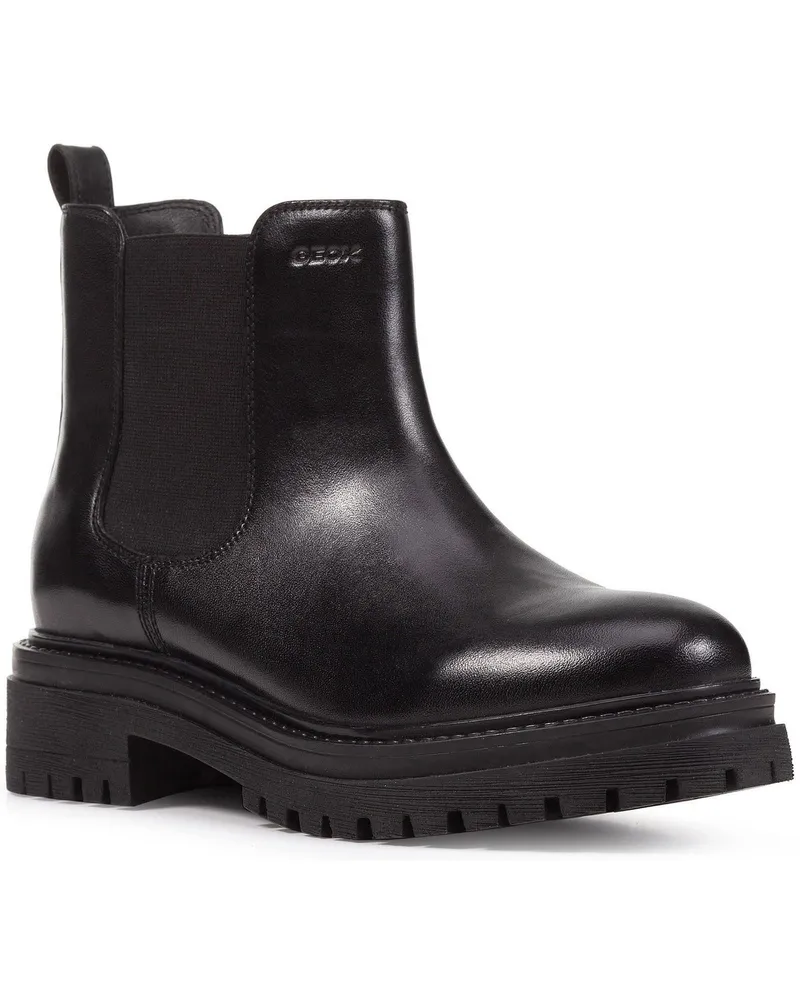 Geox D Iridea B Leder Damenstiefel Schwarz Schwarz