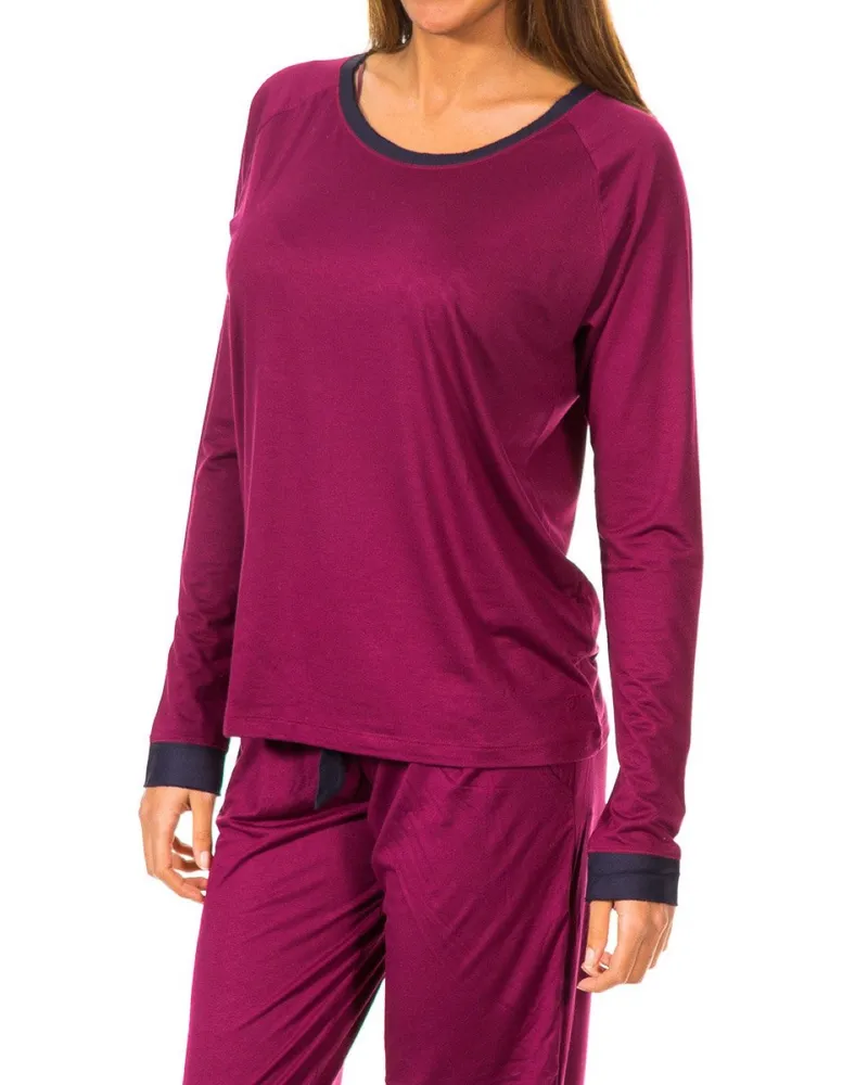 Tommy Hilfiger Langarm-T-Shirt mit Rundhalsausschnitt 1487904686 Frau Violett