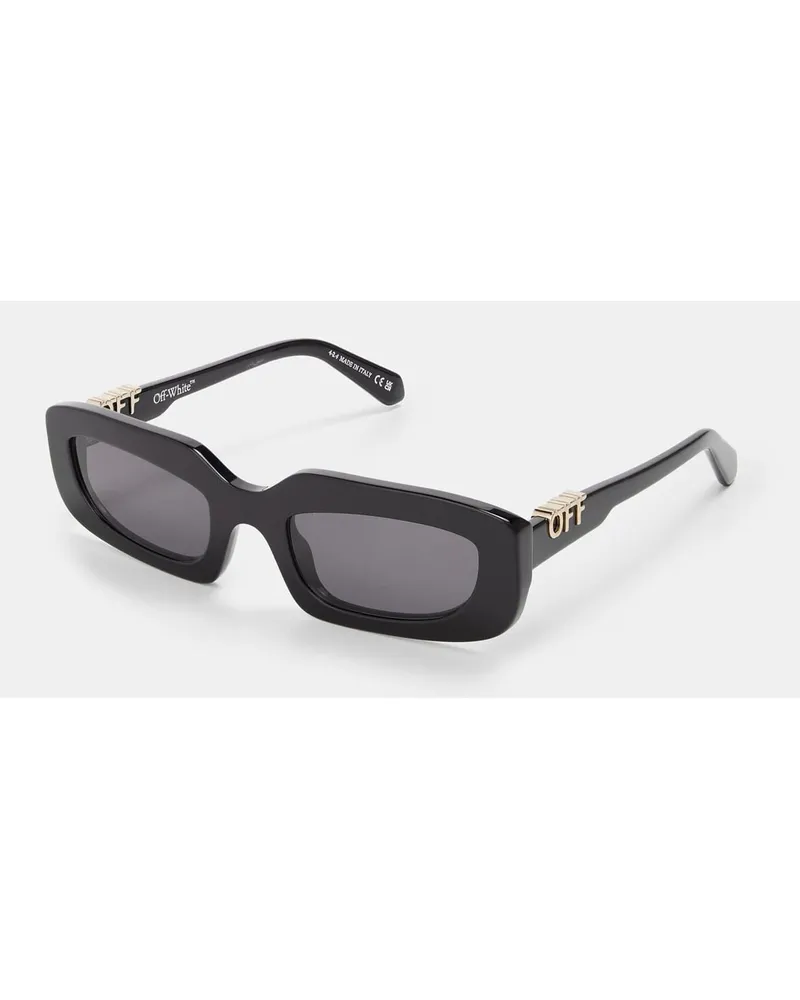 OFF-WHITE Renton rechteckige Vollrand-Sonnenbrille - Schwarz/Dunkelgrau Schwarz