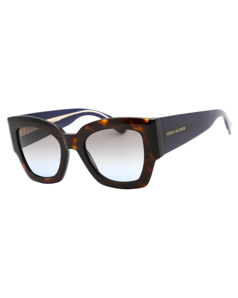Tommy Hilfiger Sonnenbrille in dunklem Havannabraun mit dickem Rahmen Braun