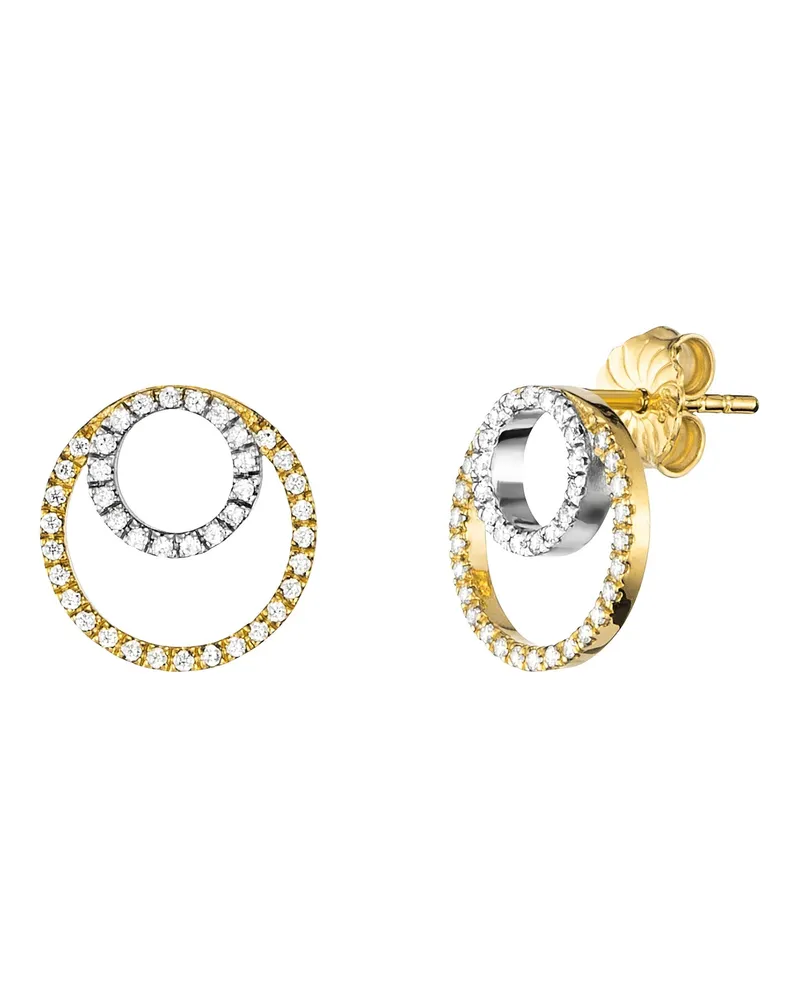 Julie Julsen Ohrstecker 925/- Sterling Silber rhodiniert/vergoldet  rund  80 Zirkonia Mehrfarbig