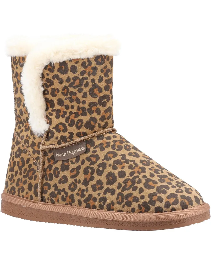 Hush Puppies Womens/Ladies Ashleigh Leopard Print Wildleder Slipper Stiefel (Braun Braun
