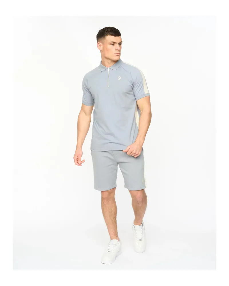 CrossHatch Cresswell" Poloshirt für Herren, Baumwolle, Raglanärmel (Stahlblau Hellgrau