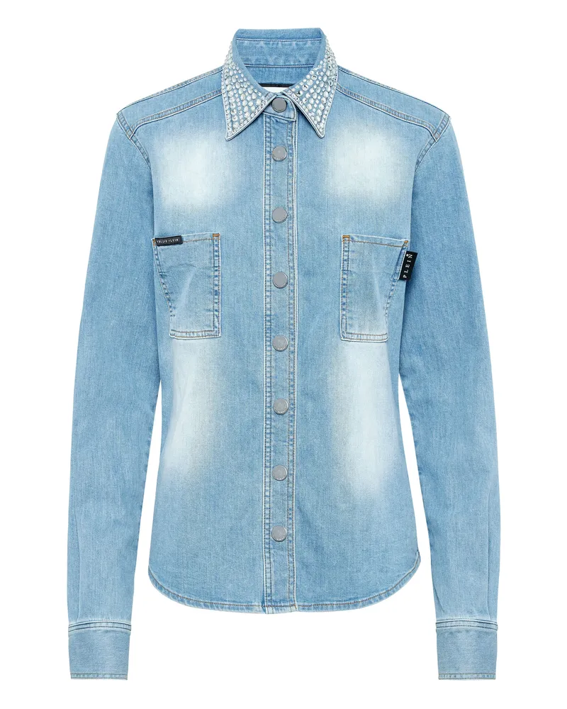 Philipp Plein Jeanshemd Blau