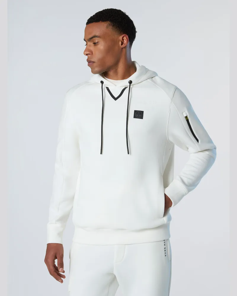 North Sails Kapuzenpullover Piqué Scuba Stoff Weiß
