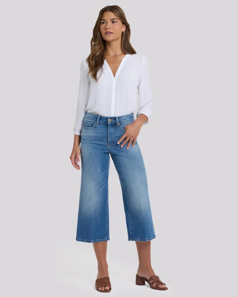NYDJ not your daughter's Jeans  Brigitte Weite Capri-Jeans mit Hoher Taille Blau