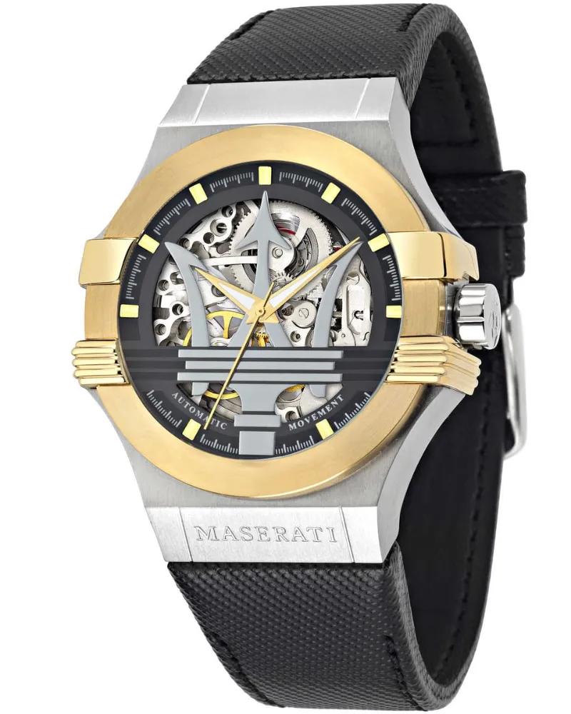 Maserati Potenza R8821108011 Automatikuhrengehäuse 42 mm Herrenarmbanduhr - Schwarz Schwarz