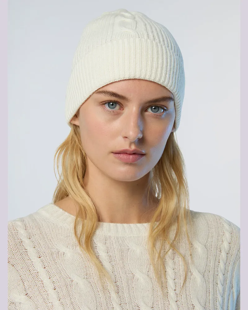 North Sails Beanie Zopfstrick Creme
