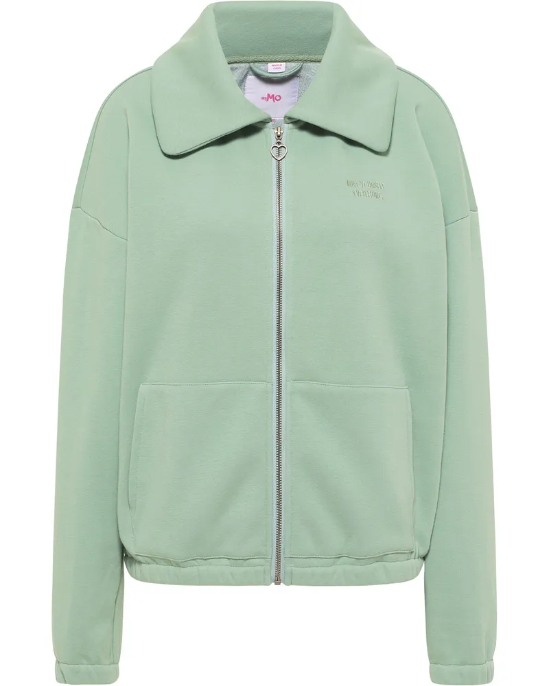 My Mo Sweatjacke Damen dunkelmint Türkis