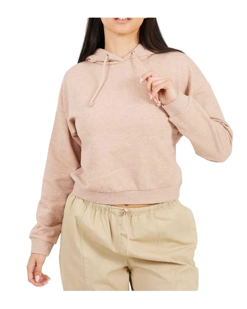 Brave Soul Kurz-Hoodie für Damen (Braungrau Taupe