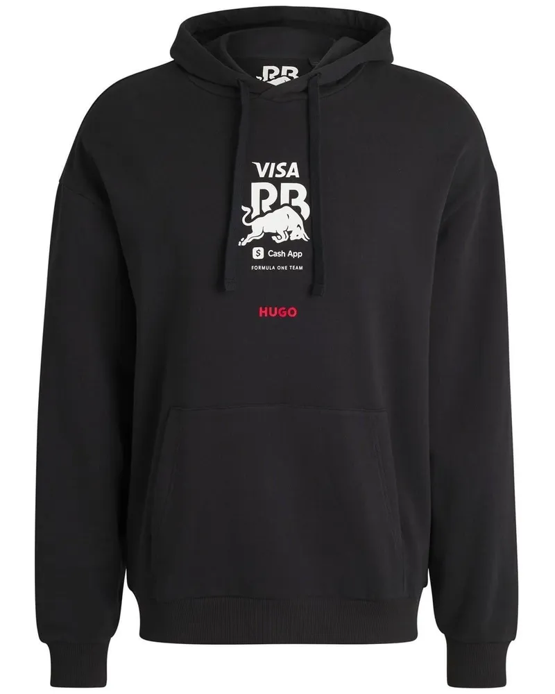 HUGO BOSS Vcarb" Kapuzenpullover für Herren, Rückseitiger Aufdruck (Schwarz Schwarz