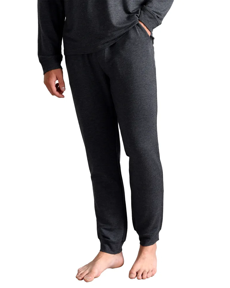 Ted Baker Pyjamahose für Herren | Atmungsaktive, lässige, lange Pyjama-Jogginghose mit Taschen - Holzkohle Schwarz
