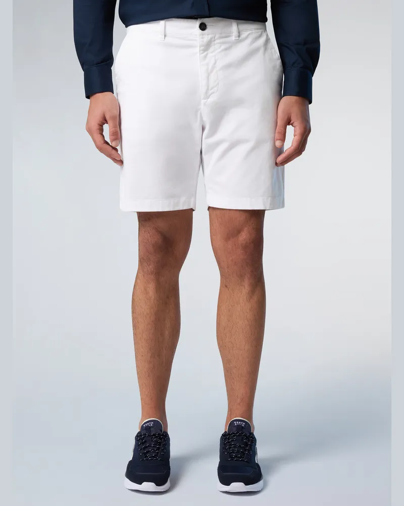 North Sails Chino-Shorts Logo-Aufnäher Weiß