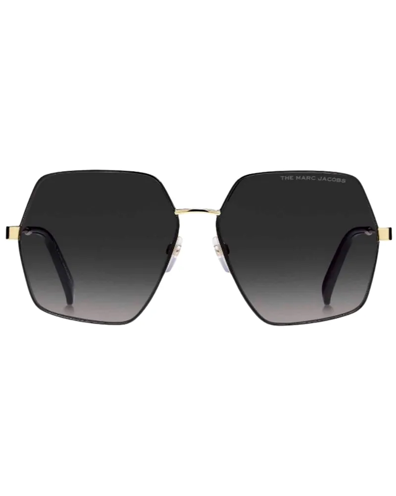 Marc Jacobs Dunkelgraue SF-Linsen-Sonnenbrille mit goldenen und schwarzen Details Gold