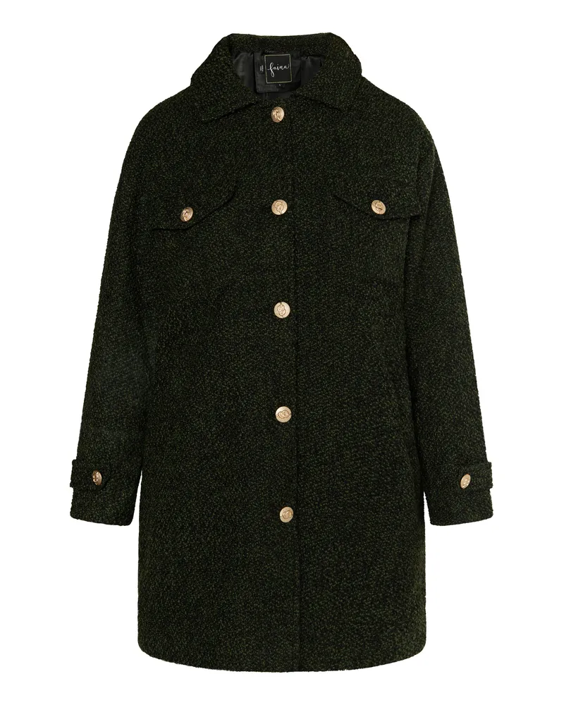 FAINA Hemdjacke Damen Hahnentritt Minze Dunkelgrün
