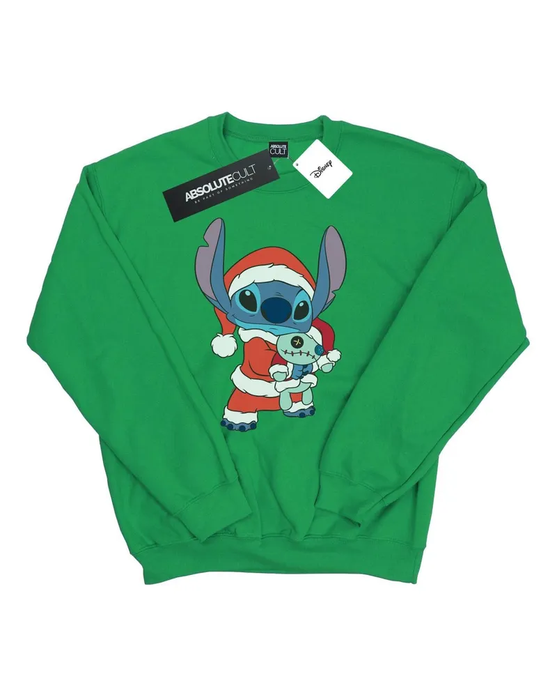 Disney Herren Lilo und Stitch Stitch Weihnachten Sweatshirt (Irish Green Grün