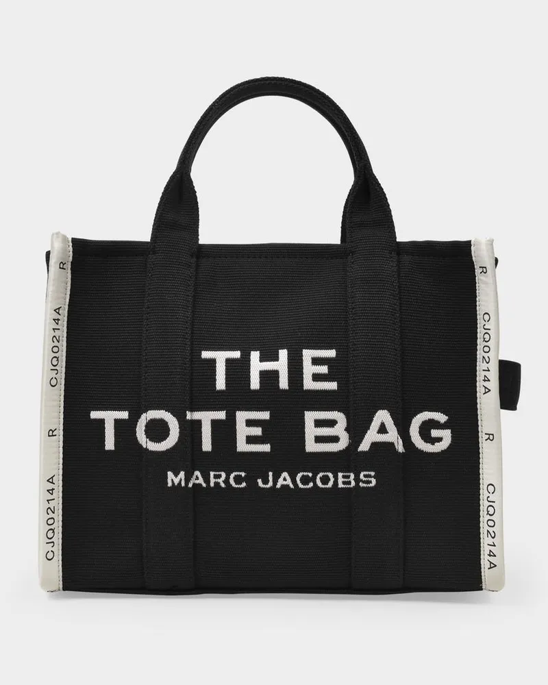 Marc Jacobs The Medium Tote Tasche aus schwarzem Canvas Schwarz