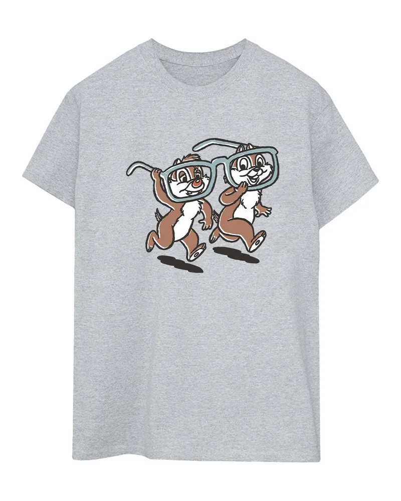 Disney Chip 'n Dale Glasses" T-Shirt für Damen (Grau Hellgrau