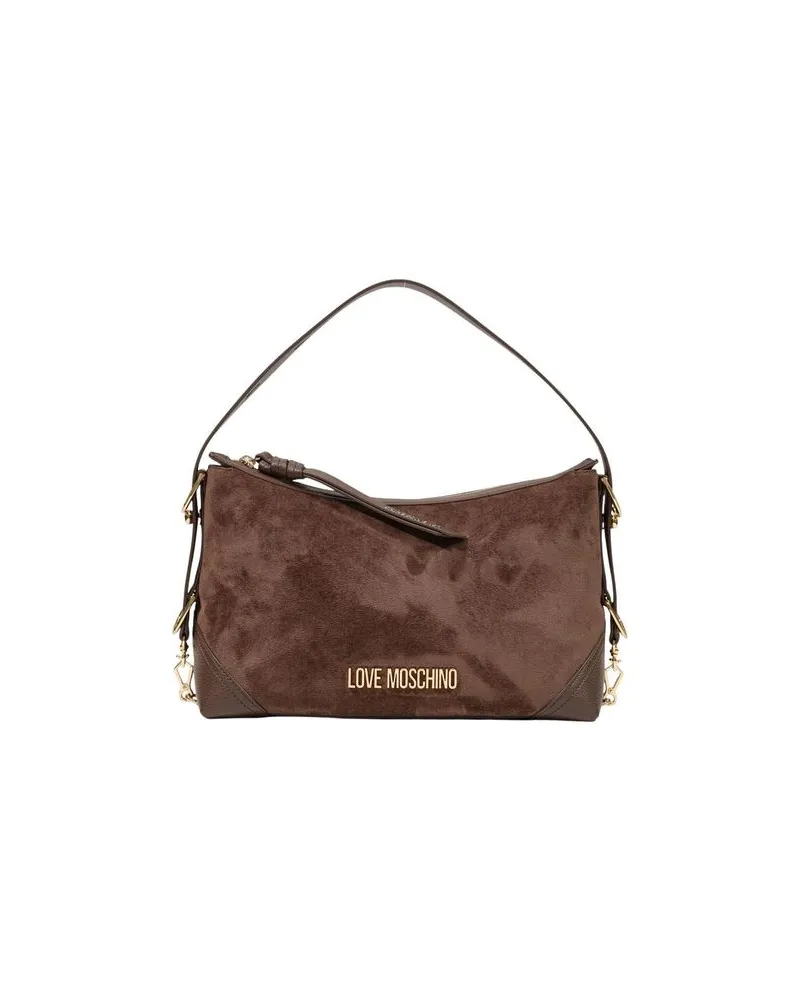 Moschino Braune Polyester-Handtasche Braun