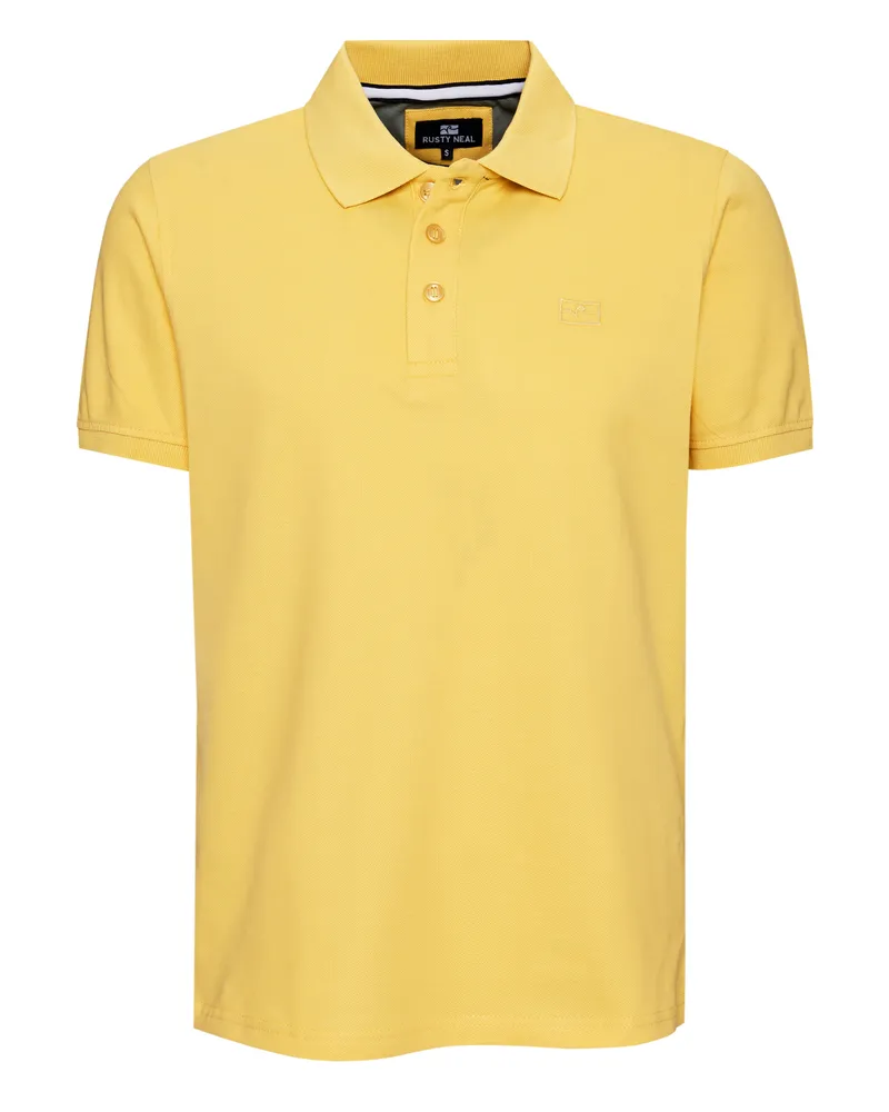 Rusty Neal Polo Pique Shirt Regular Fit Gelb