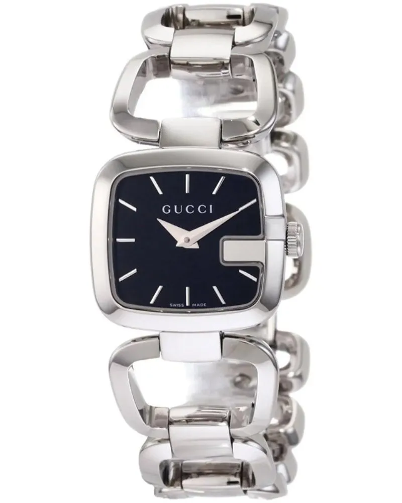 Gucci YA125510 G-Timeless Schwarzes Zifferblatt Damenuhr Silber