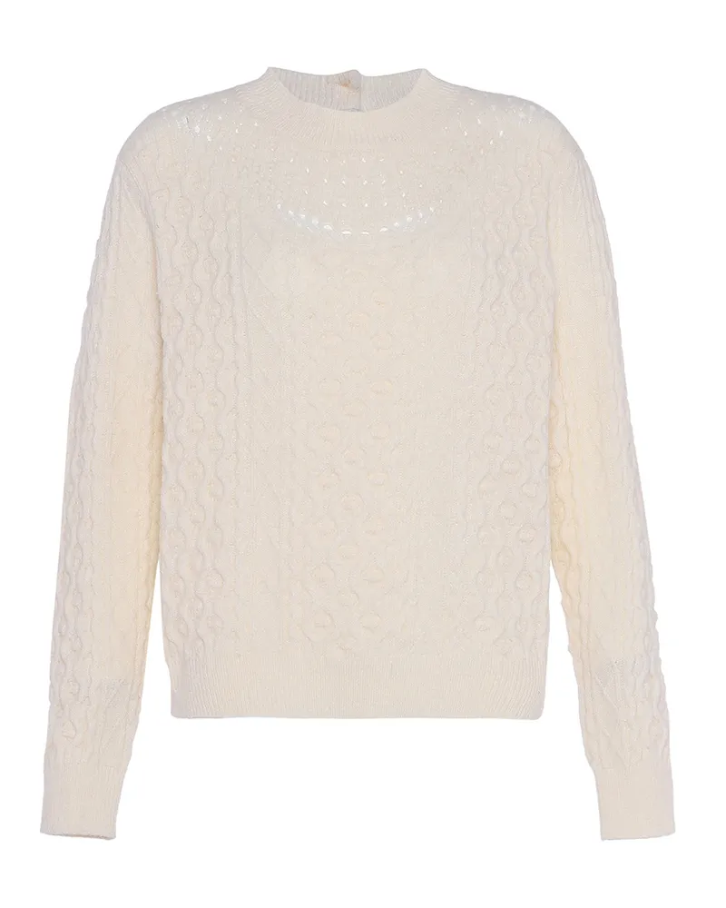 FAINA Pullover Damen Wollweiß Wollweiß
