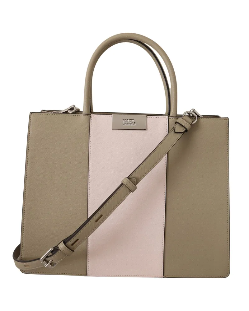 Karl Lagerfeld Sage Green Polyuréthane Tote Sac à épaule Grün