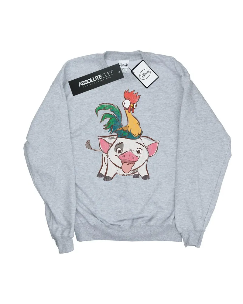 Disney Moana Hei Hei And Pua" Sweatshirt für Herren (Grau Hellgrau
