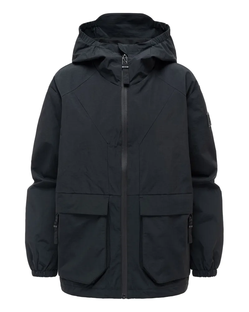 NAVAHOO Damen Übergangsjacke Donnerwetter mit Kapuze Schwarz