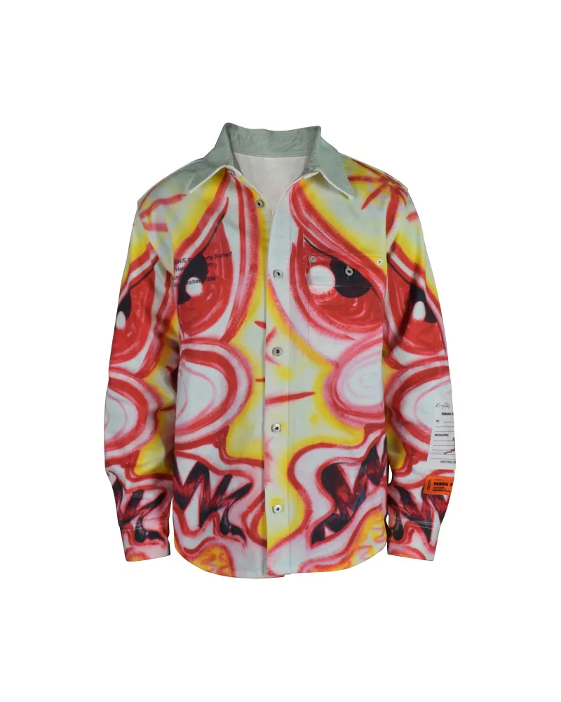 Heron Preston Mehrfarbige Jeansjacke Multi-Schieber Mehrfarbig