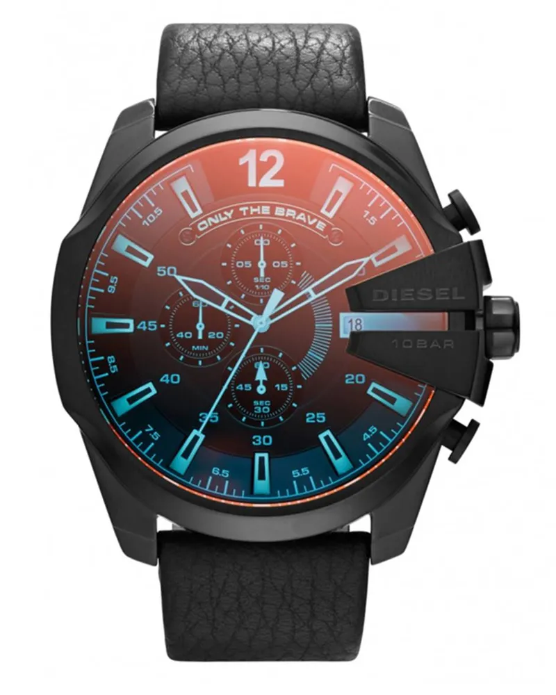 Diesel Mega Chief Schwarz Herren Armbanduhr DZ4323 Schwarz