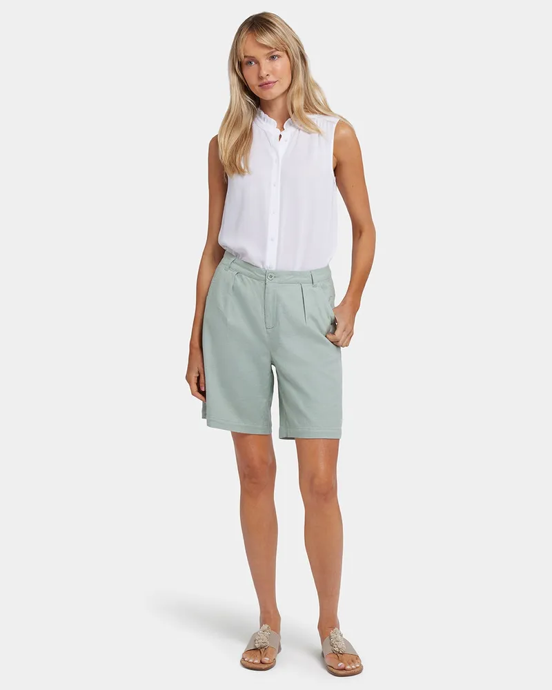 NYDJ not your daughter's Jeans  Lässige Shorts aus Stretch-Leinen Grün