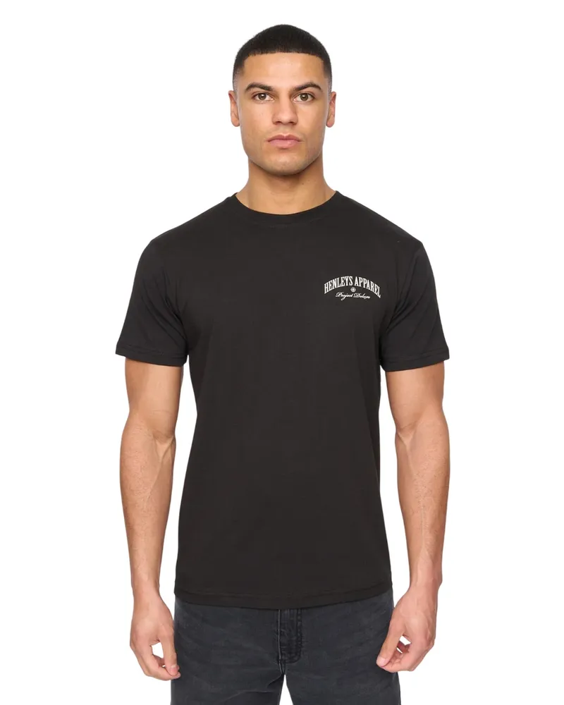 Henleys Henwing" T-Shirt für Herren (Schwarz Schwarz