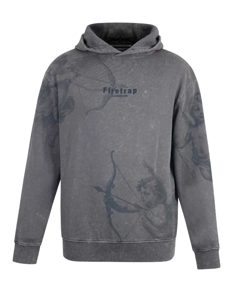Firetrap Kapuzenpullover für Herren (verwaschenes Grau Anthrazit
