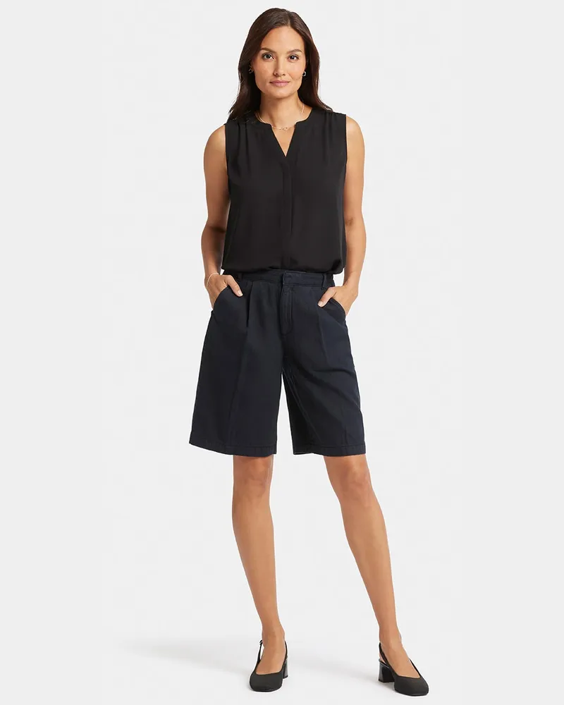 NYDJ not your daughter's Jeans  Relaxed Denim-Bermudashorts mit hohem Bund - Schwarz Schwarz