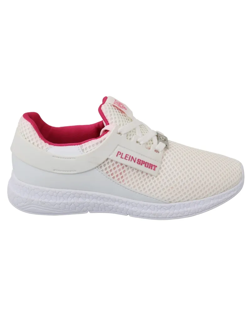 Philipp Plein Weiße Rosa Polyester Becky Sneakers Schuhe Weiß