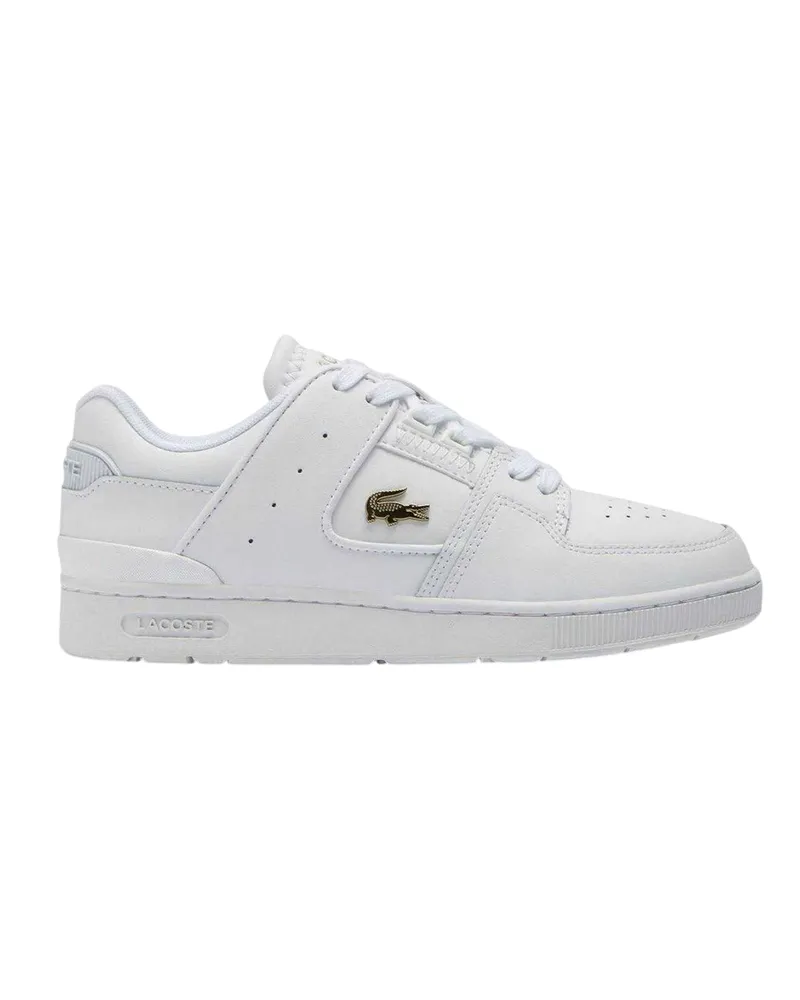Lacoste Court Cage" Sneaker für Herren, Leder (Weiß Gold Weiß