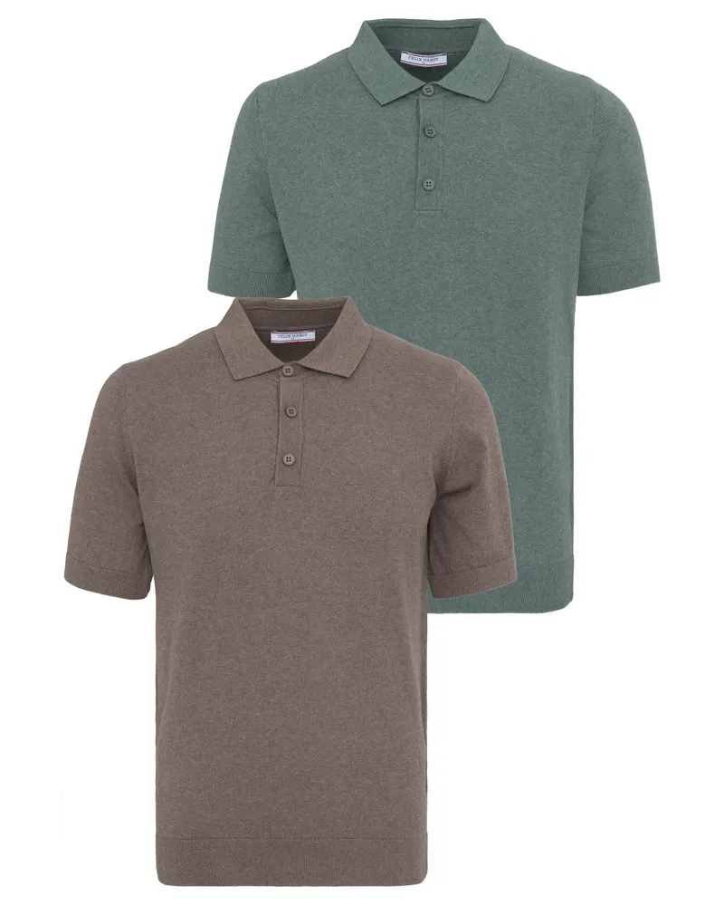 Felix Hardy Polo Shirt Kurzarm Polo Shirt Kurzarm 2Er-Pack Braun
