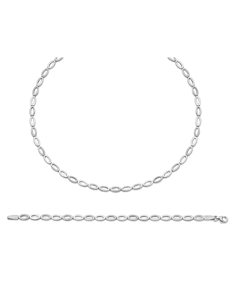 Orphelia Damen 925 Sterling Silber Set: Kette + Armband - Silber SET-031 Silber