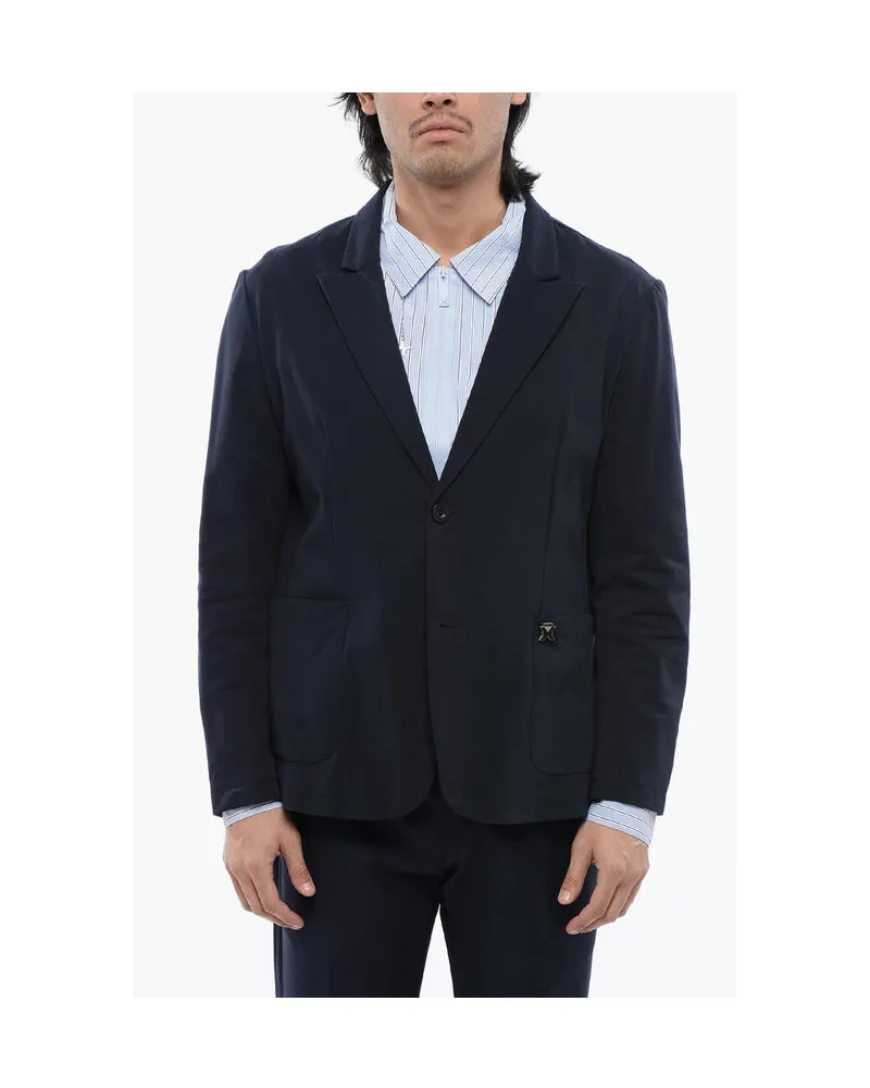 John Richmond Ungefütterter einreihiger WOE-Blazer in Blau Blau
