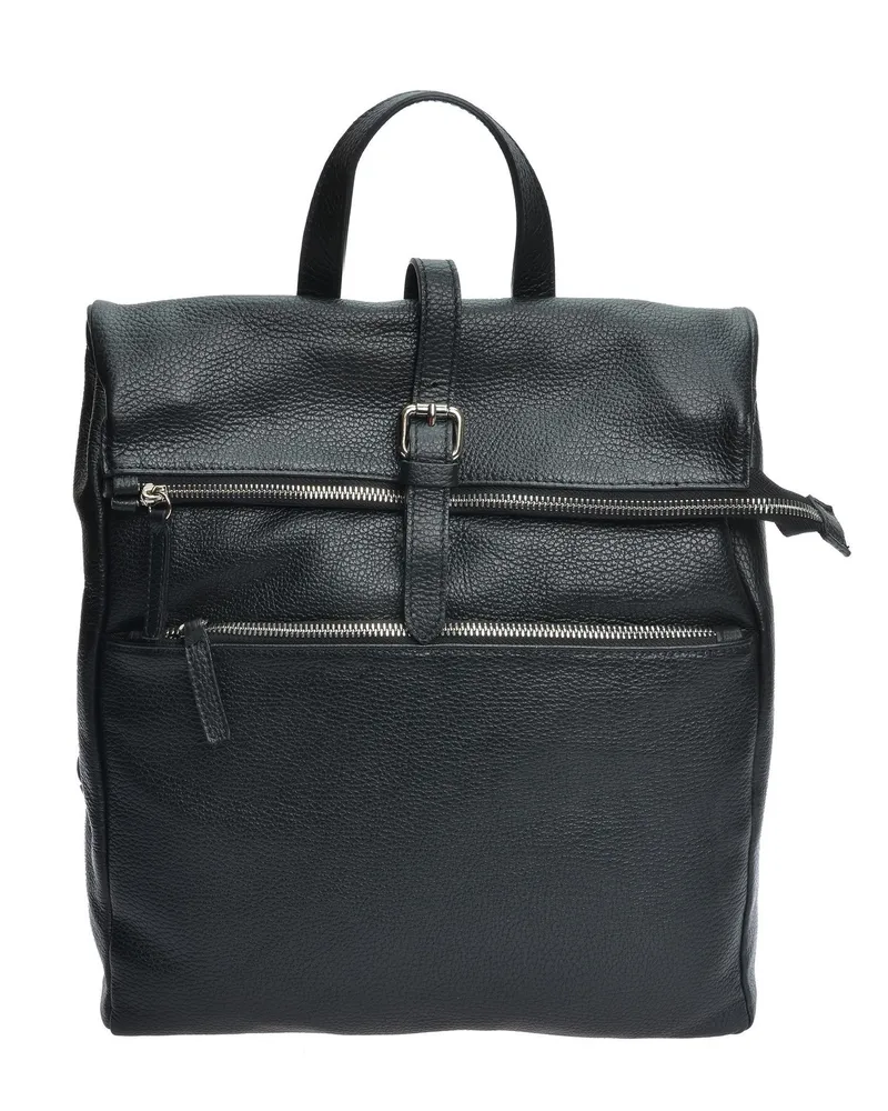 Anna Luchini Schwarz Rindsledertasche Schwarz