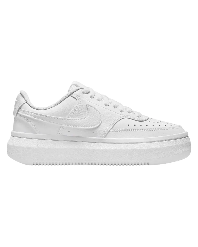 Nike Court Vision" Swoosh Sneaker für Damen, Leder, Plattform-Absatz (Weiß Weiß