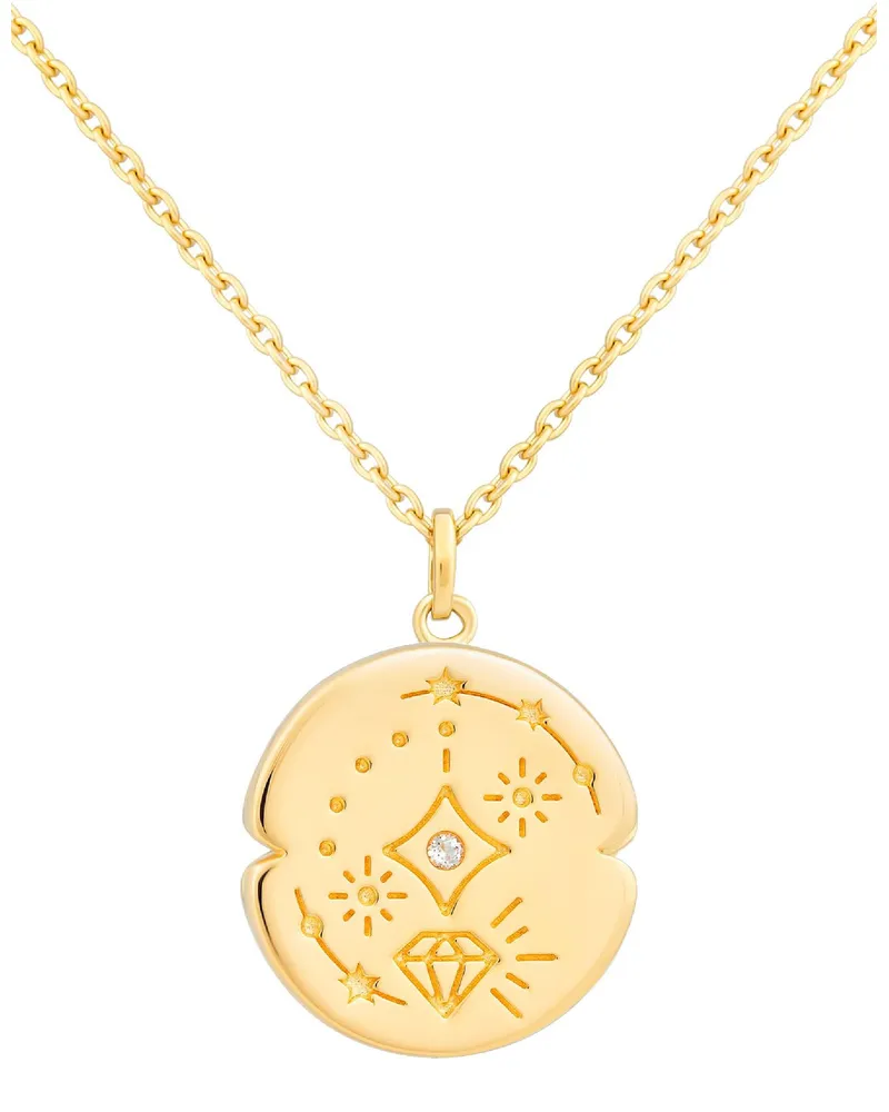 cai Halskette 925 Sterling Silber Topas Tattoo Motiv rund Gold