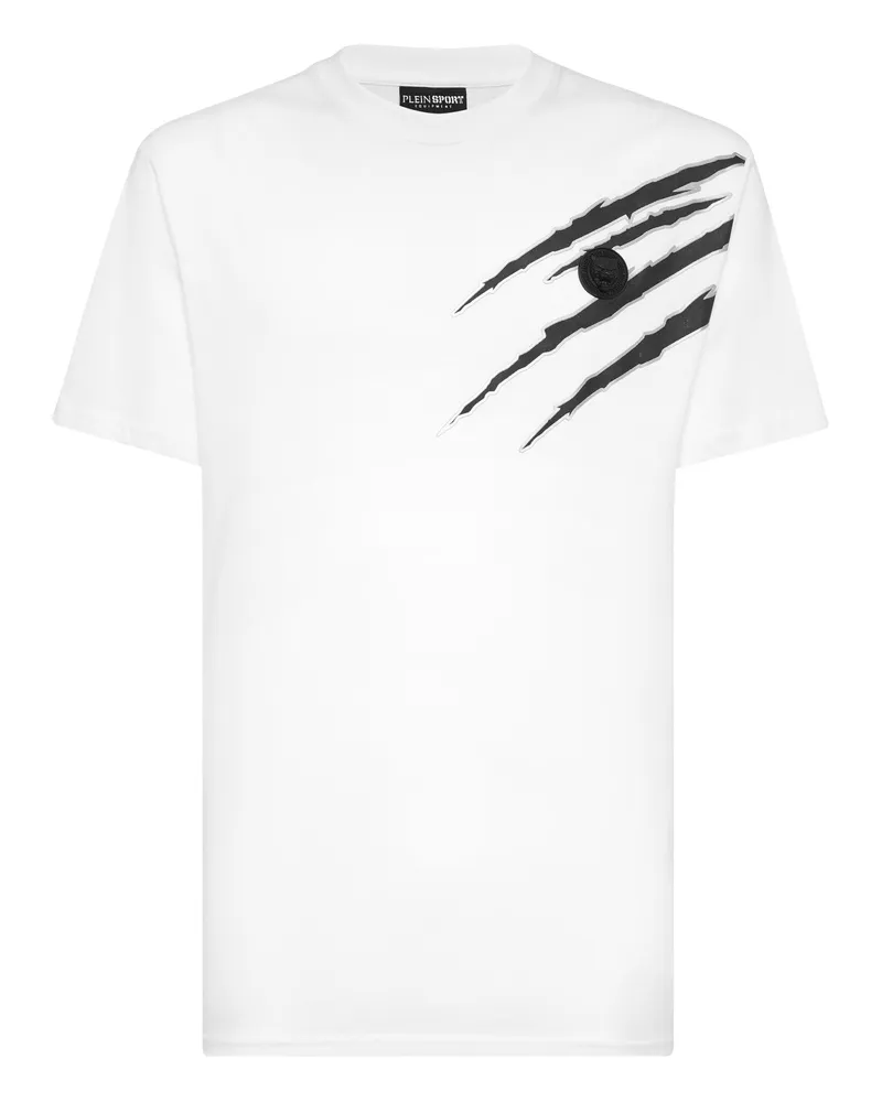 Philipp Plein T-Shirt mit Rundhals und Scratch-Print - Weiß Weiß