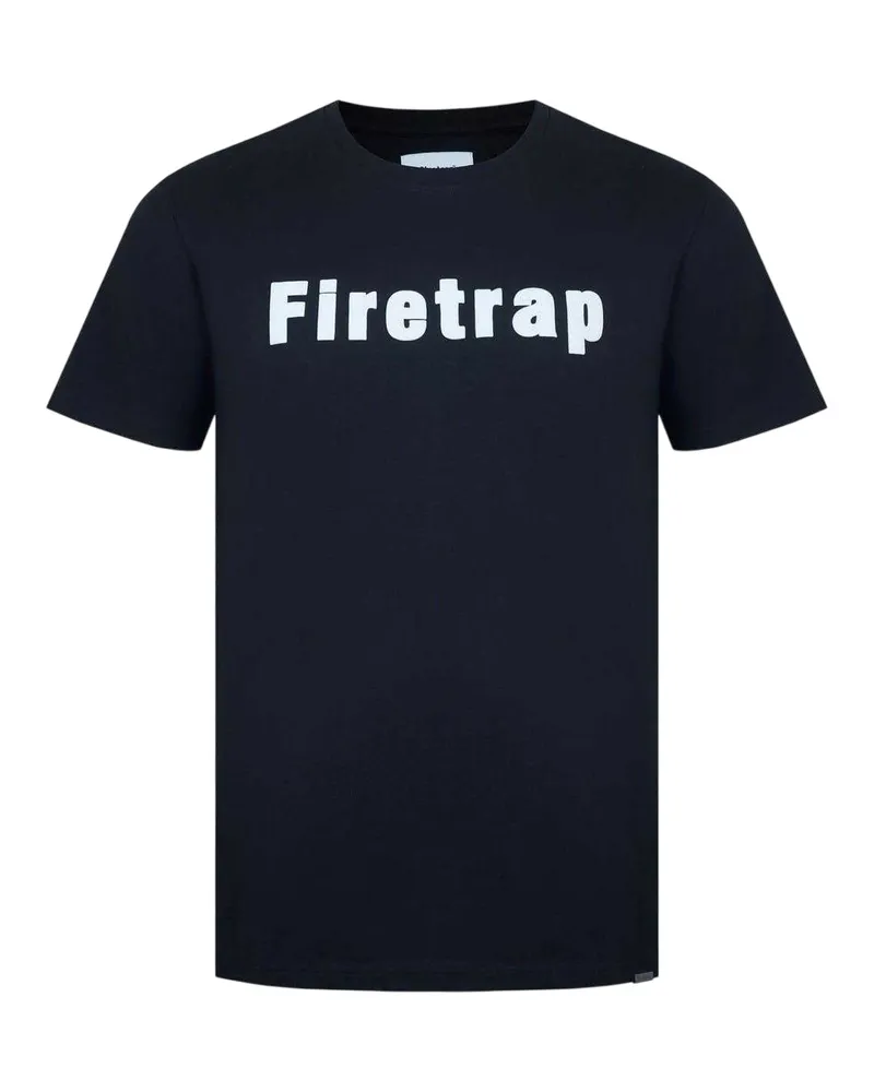 Firetrap T-Shirt für Herren, Baumwolle (Schwarz Schwarz